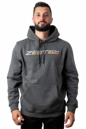 Grey Hoodie - Large ZeroTech Logo - Dark Grey, Medium