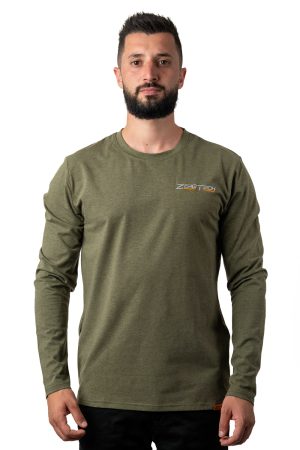 Long Sleeve Tees - Small ZeroTech Logo - Olive Green, Small